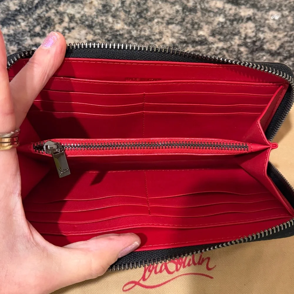 Christian Louboutin Black Spiked Panettone Loubinthesky Wallet